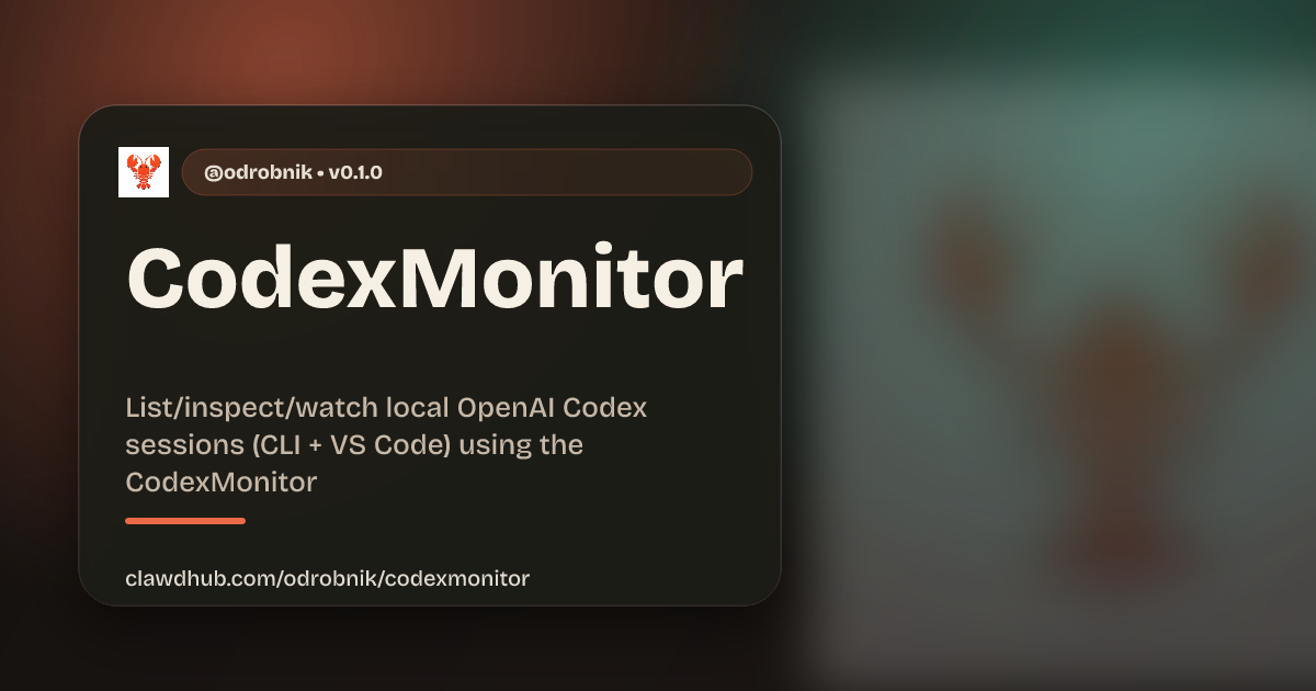 ClawHub 上的 CodexMonitor